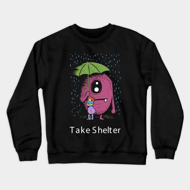 Take Shelter Monster Doodle Crewneck Sweatshirt by Mako Design 